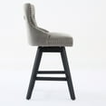 thumbnail image 5 of LegaHome Swivel Bar Stools Set of 2, Counter Height Bar Stool with Back and Button Tufted Decoration, Velvet Upholstered Bar Chair with Solid Wood Legs and Chrome Nailhead Trim, Gray, 5 of 10