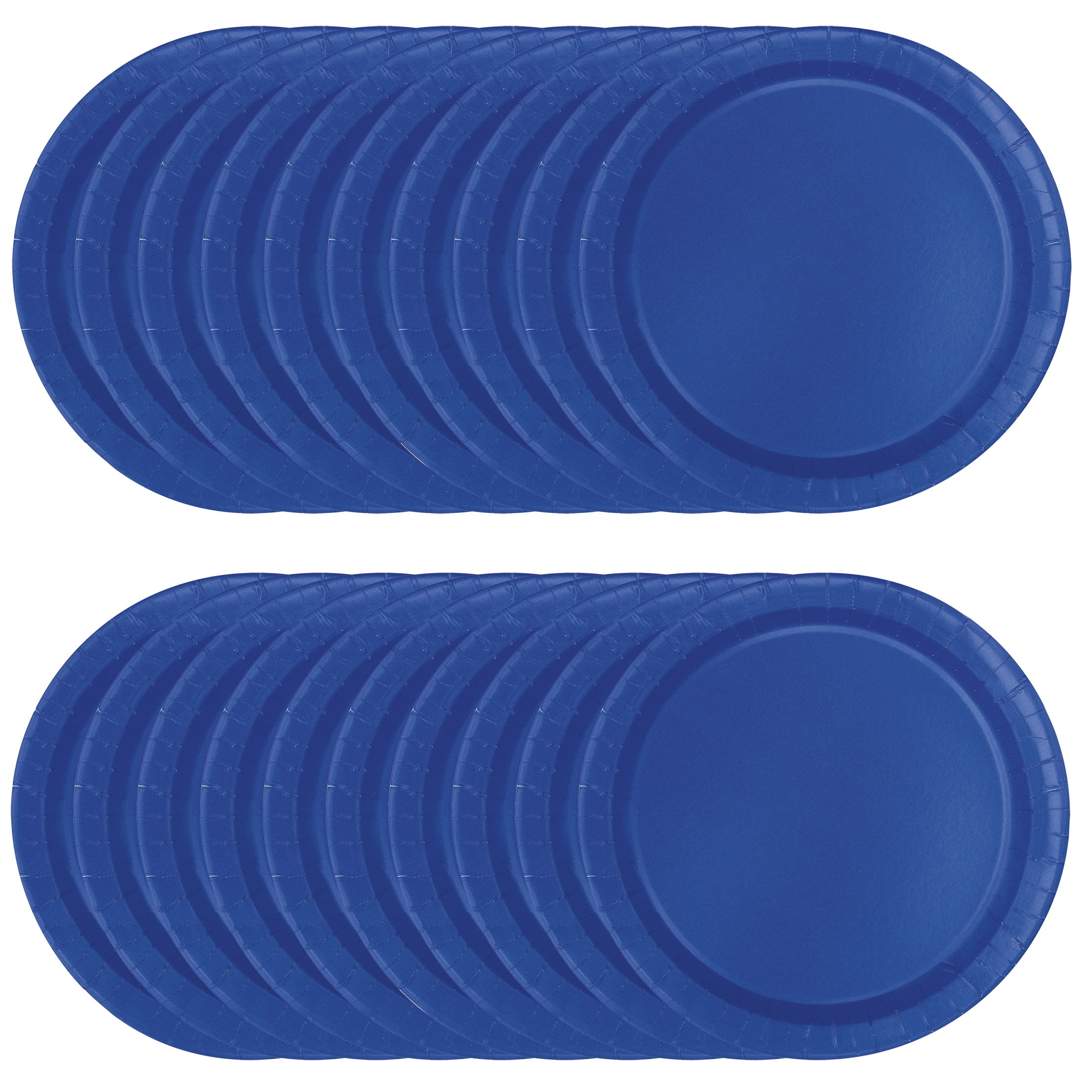(2 pack) Disposable Paper Plates, 9", Electric Blue, 20 Count, by Way To Celebrate