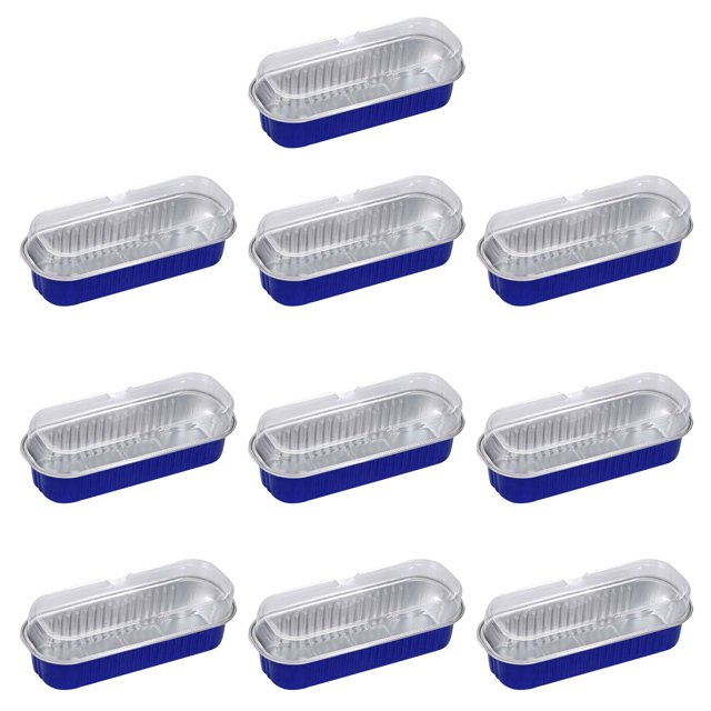 CSChome Aluminum Foil Pan Heat Resistant Rectangle Cake Pan Set Disposable Aluminum Foil Multipurpose with Lid