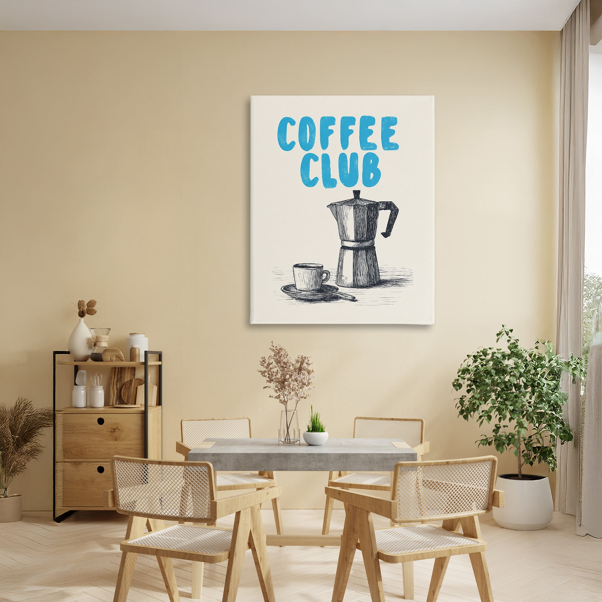 Stupell Industries Coffee Club Retro Drawing Canvas Wall Art, design by Andreas Magnusson