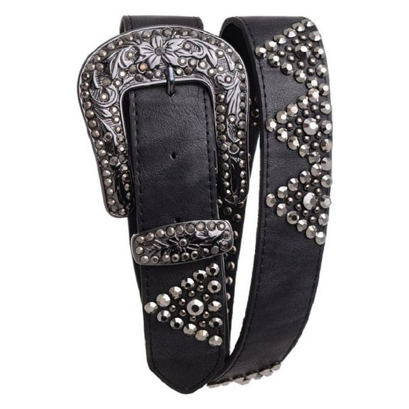 Nomad Creek Women's Rhinestone Studded Leather Belt