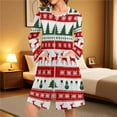 thumbnail image 5 of Dvprdro Christmas Nightgowns for Women Long Sleeve Cozy Sleepwear Loungewear Trendy Printed Zip-up Pajama Robe with Pockets, 5 of 5