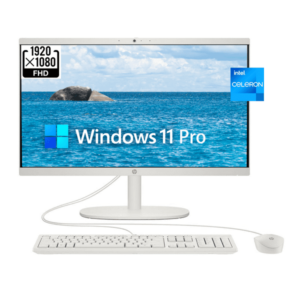 HP 22 AIO 21.5" FHD All-in-One [Windows 11 Pro] Business Desktop Computer, Intel Celeron J4025, 16GB DDR4 RAM, 1TB SSD, WiFi, Bluetooth 4.2, HDMI, RJ-45, Keyboard & Mouse, w/office accessories
