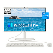 HP 22 AIO 21.5" FHD All-in-One [Windows 11 Pro] Business Desktop Computer, Intel Celeron J4025, 4GB DDR4 RAM, 128GB SSD, WiFi, Bluetooth 4.2, HDMI, RJ-45, Keyboard & Mouse, w/office accessories