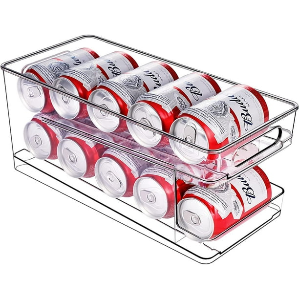 Organizador de latas para frigorífico, dispensador de latas, organizador de latas para frigorífico, dispensador de latas para bebidas, cerveza, refrescos, espacio de almacenamiento para 10 latas de