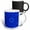 Multicolor, variant on 3drose, Geometrical Hypnotic Circular Burst Mosaic Pattern Background Design, 11oz Two-tone Blue Mug