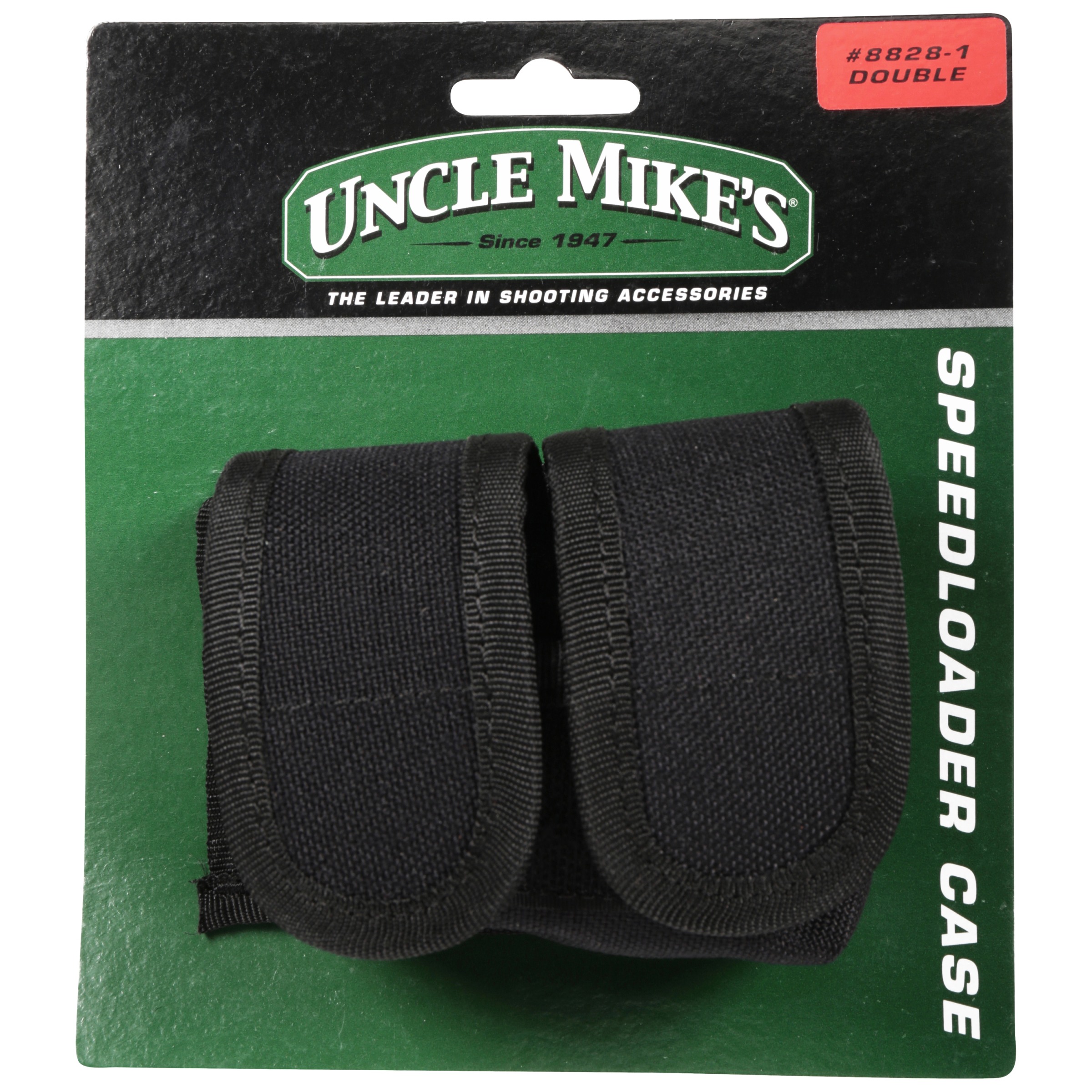 UNCLE MIKES DBL SPEEDLOADER POUCH -1 FITS BELTS UP TO 2.25" BLACK NYLON