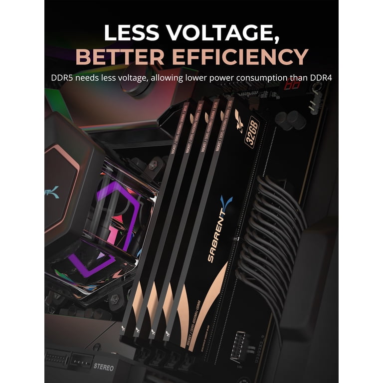 SABRENT Rocket DDR5 32GB U-DIMM 4800MHz RAM for Gaming Desktops