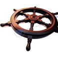 thumbnail image 3 of Nagina International Sailor's Pirate Black Wood Crafted Ship's Nautical Wheel | Black Wall Decor | Maritime Christmas Gift | Decorative Hanging (48 Inches), 3 of 4