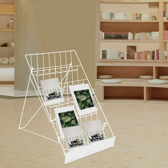 Wire Countertop Rack, Book Display Rack, Free Standing Comic Book Display Rack for Retail Stores, Bookstores, Waiting Rooms, Schools, Homes