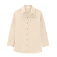 thumbnail image 4 of nochalofo Shirts for Women Light Yellow Ladies Drop Shoulder Slub Cotton Long Sleeve Easy And Comfortable Shirt With Pockets Shirts XXL, 4 of 5