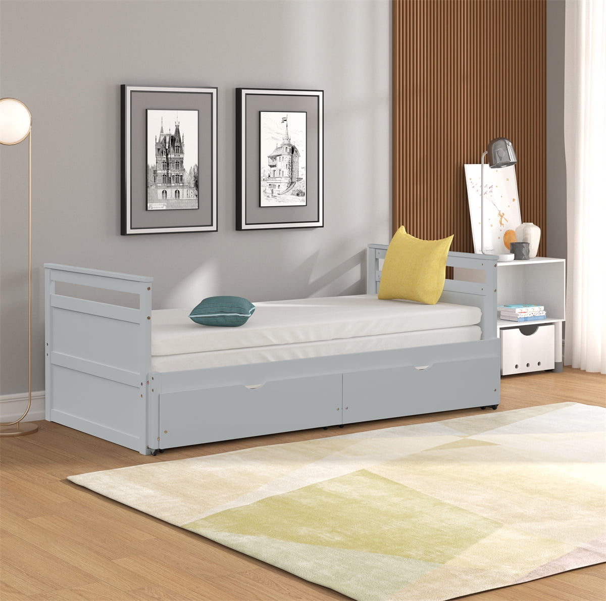 Buy ARCTICSCORPION Extendable Daybed,Twin to King Wooden Daybed with