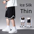 thumbnail image 1 of Pantalones cortos de verano para hombre, pantalones deportivos estadounidenses para niños, pantalones de baloncesto, pantalones holgados y transpirables de seda helada para hombre, 1 of 4