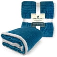 thumbnail image 7 of PAVILIA Premium Chevron Sherpa Blanket Twin Size | Soft Reversible Turquoise Blue Fleece Blanket Throw | Plush, Fuzzy Throw for Bed, TV Blanket| Lightweight Microfiber, 60x80 Inches, 7 of 7