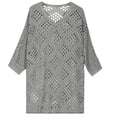 thumbnail image 4 of BSDJILFG Crochet Tops for Women 3/4 Batwing Sleeves Knit Cover Ups Sun Protection V-Neck Pullover Beach Cover Ups, 4 of 6