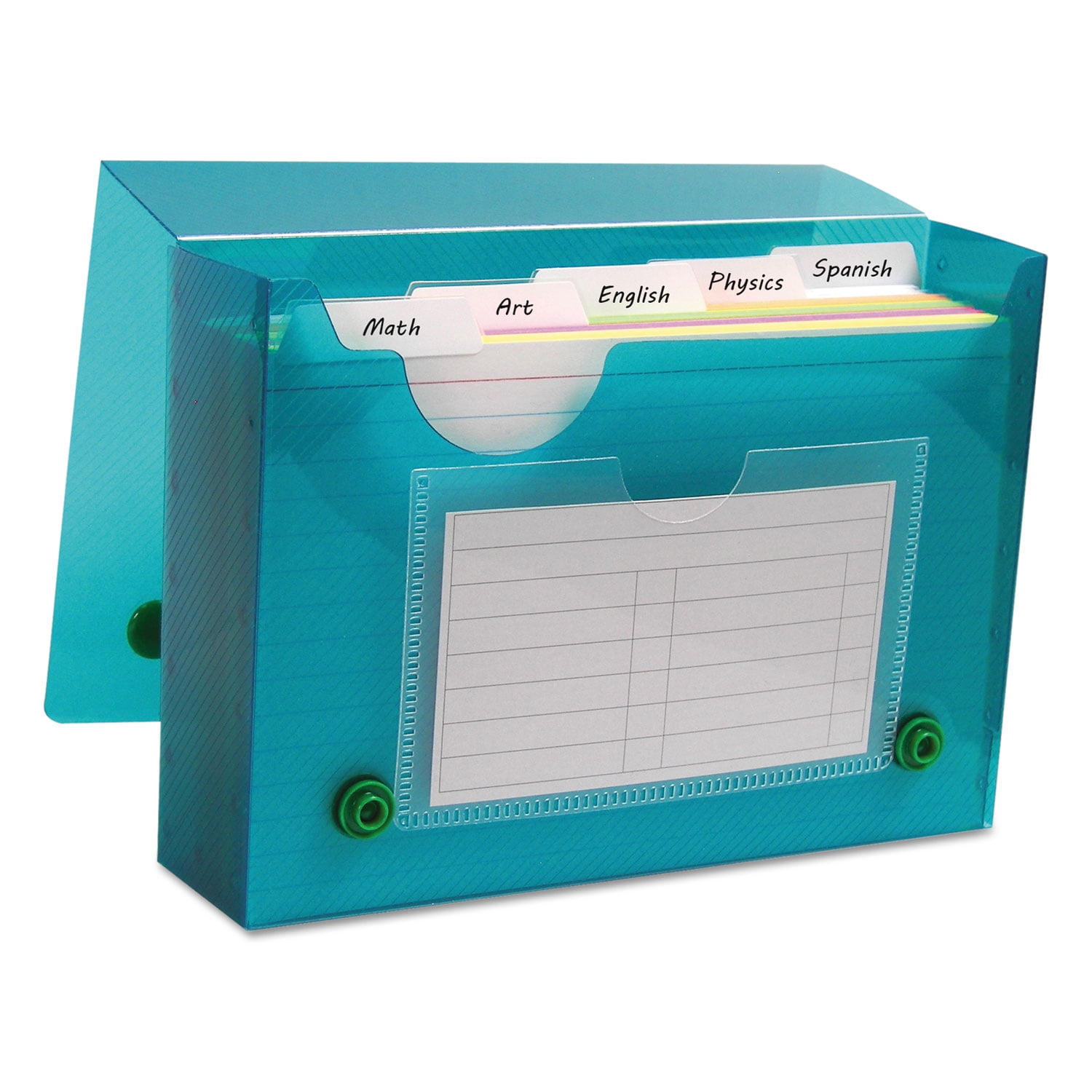C-Line Index Card Case 4" x 6" Polypropylene Snap Closure with Dividers, Assorted, 200 Cards
