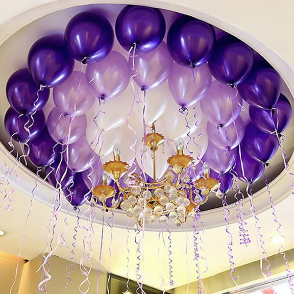 OUNONA 100Pcs Festival Lavender Balloon Latex Material for Decorative and Party Ambiance