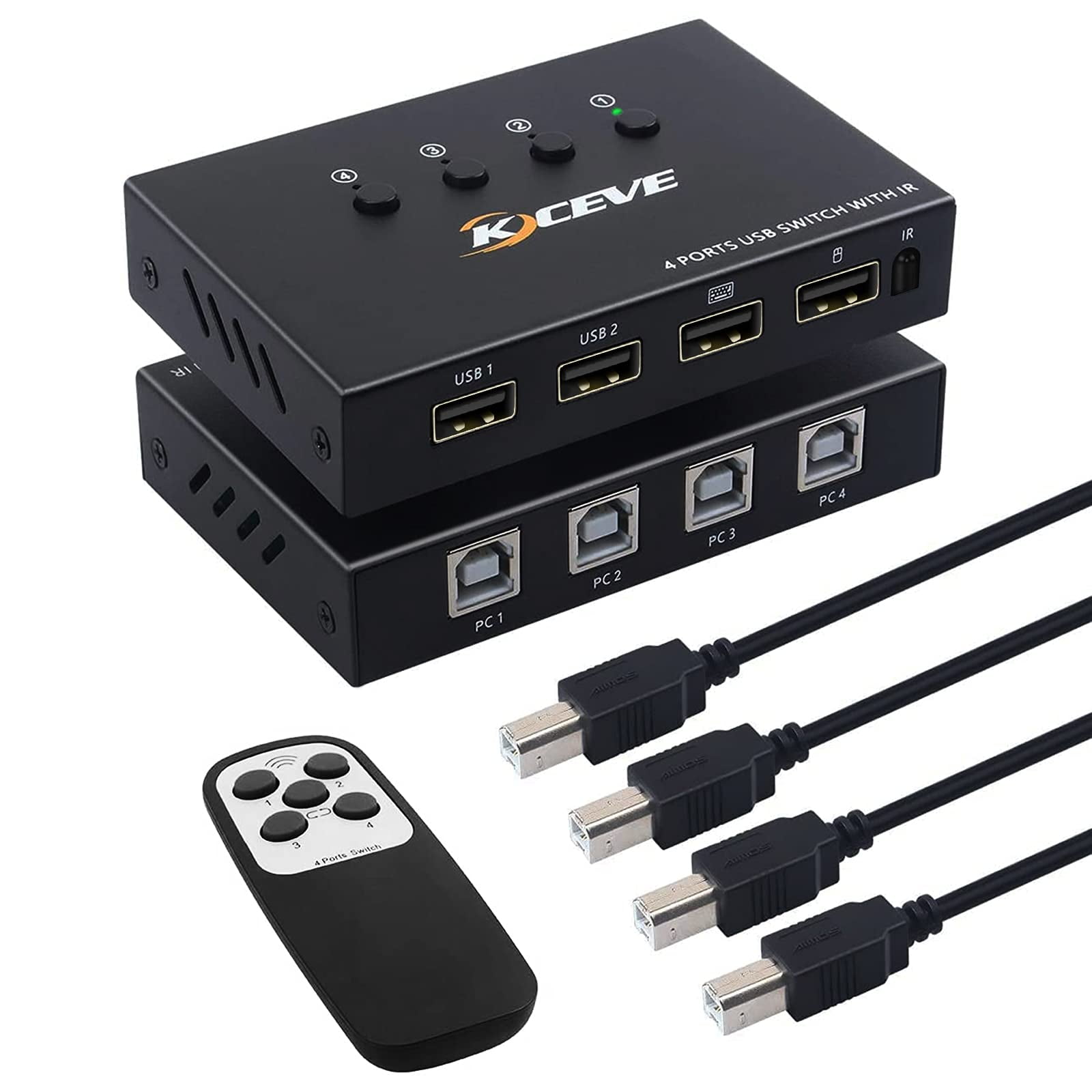 Switch USB-C KVM De 2 PCs A 1 Monitor - Soporta 8K@60Hz, 4K@120Hz, Cambio Rápido, Incluye Cables Y Controlador, Compatible Con Docking Stations