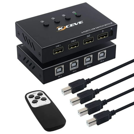 USB Switch Selector MLEEDA 4 Port KM Switch 4 Computers Sharing 4 USB ...