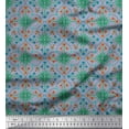 thumbnail image 1 of Soimoi Poly Georgette Fabric Leaves,Floral & Quatrefoil Damask Decor Fabric Printed Yard 42 Inch Wide, 1 of 1