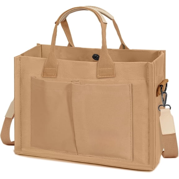 mirlewaiy Tote Bags for Women Canvas Tote Purse Crossbody with Pockets Top Handle Shoulder Satchel Bag for Women-Yellow-brown