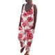 thumbnail image 4 of Monos para mujer verano sin mangas bolsillo impreso paquete pies pantalones moda mameluco pantalones Pompotops ulkah942461, 4 of 5