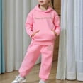 thumbnail image 4 of Kids Clothes Girl Sets Child Toddler Boys Girls Long Sleeve Solid Warm Hoodie Pullover Tops Pants Kids Outfits Sweat Suit, 4 of 7