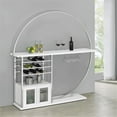 thumbnail image 3 of Pemberly Row Circular LED Wood Home Bar with Wine Storage White High Gloss, 3 of 20