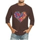 thumbnail image 1 of Camisas de Manga Larga para los Hombres Día de San Valentín Impresión Cuello Redondo Moda Casual, Mezcla de Poliéster de Lino de Algodón para Primavera Verano, 1 of 1