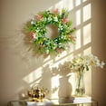 thumbnail image 7 of Artificial Spring Flower Wreath, Colorful Decorative Wreath for Front Door and Wall, Indoor Outdoor Holiday and Wedding Decor(D), 7 of 7