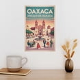 thumbnail image 3 of Retro Vintage Travel Poster Wall Print Zocalo De Oaxaca Oaxaca Mexico Central Plaza Historic Architecture Art Print Poster, 3 of 8
