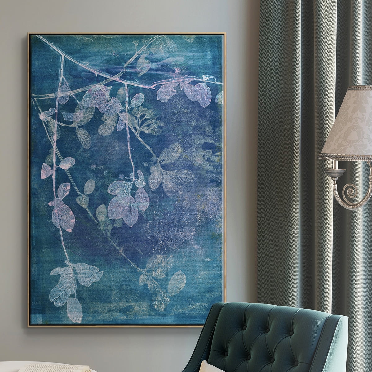 Branching Out VII Framed Premium Gallery Wrapped Canvas - Ready to Hang - 25 x 37 - Natural Wood Floating Frame