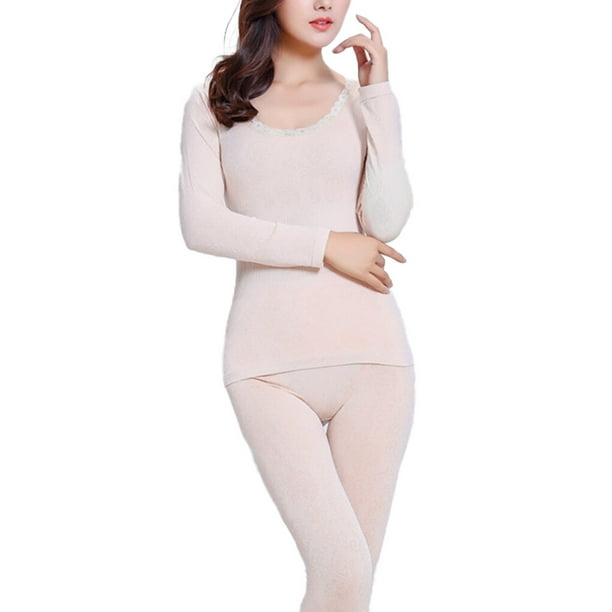 Thermal Underwear Suit Simple Style Clothes Accessory Women Solid