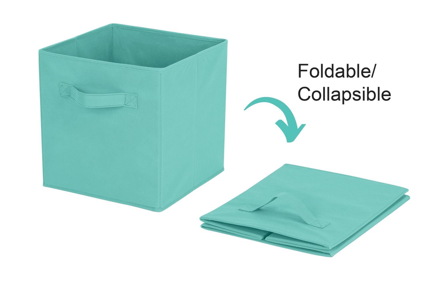 Mainstays panier de rangement en forme de cube, pliable, organisation de la maison, les principaux matériaux sont du tissu non usé et du papier cartonné, parfait pour la crèche, la salle de jeux, etc.