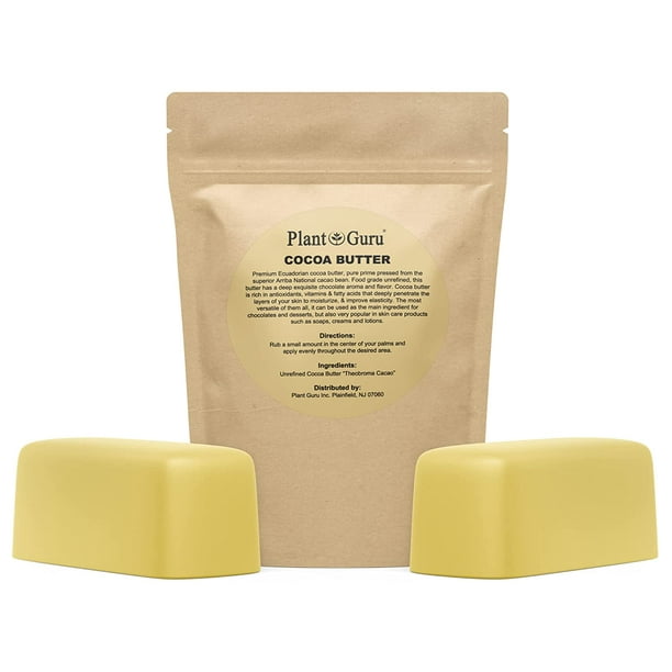 Raw Cocoa Butter 2 lbs. Bar 100 Pure Natural Unrefined FOOD GRADE