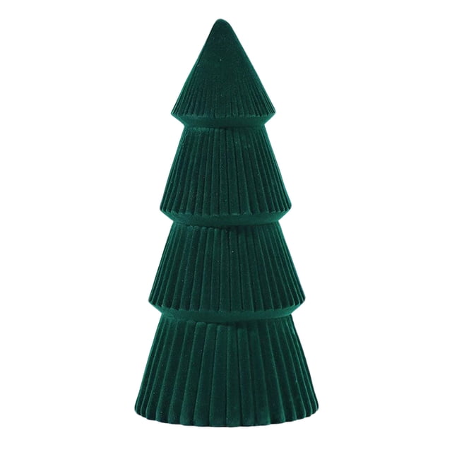 Green L Resin Christmas Tree Tabletop Ornament, Mini Desktop Holiday Decoration For Home Office Shelf