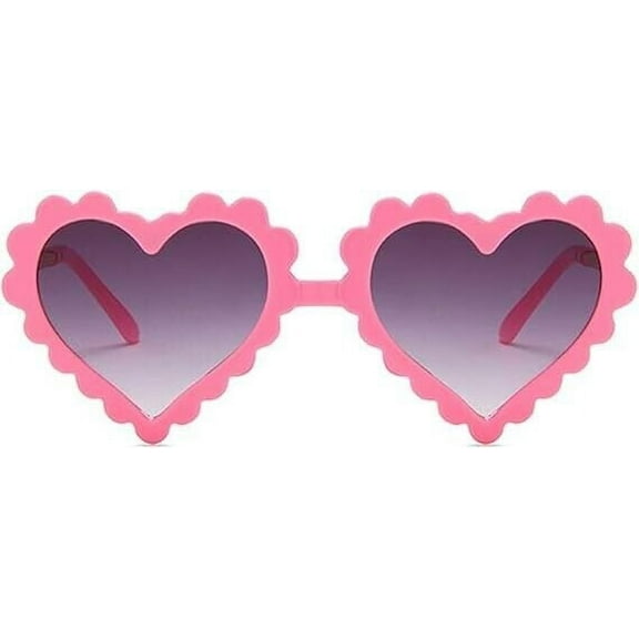 Kids Heart Shaped Sunglasses Halloween Christmas Party (pink green)2 paairs