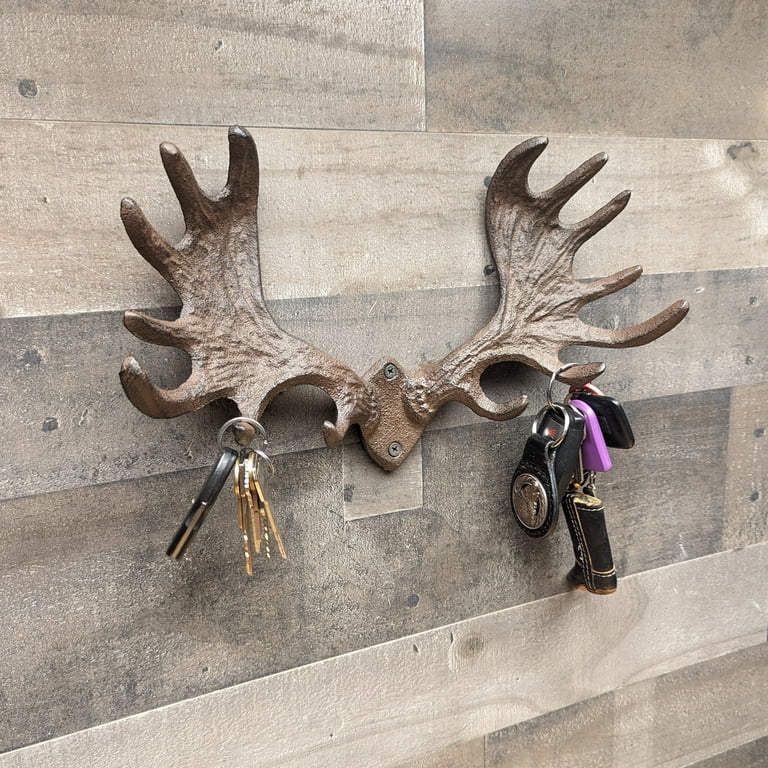 Wall Mount Moose Antler Hooks Key Ring Coat Rack Rustic Hunting Cabin Home Decor Wall Mount Moose Antler Hooks Key Ring Coat Rack Rustic Hunting Cabin Home Decor