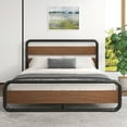 thumbnail image 2 of Merrland Queen Bed Frame with Headboard and Footboard, Heavy Duty Metal Platform Bed, No Box Spring Required, Brown, 2 of 9
