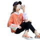 thumbnail image 4 of Sudadera con capucha para mujer, manga larga, parte superior delgada, suelta, patchwork, suéter con capucha, naranja, XXL Methold AP001297-08B, 4 of 7