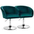 thumbnail image 1 of Gymax Ensemble de 2 Chaises Modernes en Velours Tabouret de Bar à Hauteur Réglable Pivotant à 360° Vert, 1 of 10