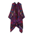 thumbnail image 1 of TINZ Cape Tricotée Style Ethnique Rétro pour Femmes Grande Cape Bohème pour Mode Confortable Châle Court à Capuche Clips de Châle, 1 of 2