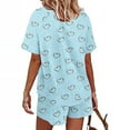 thumbnail image 7 of cfhntfmh 2 Piece Outfits for Women Summer Trendy Print Round Neck Buttons Tops Baggy Pocketed Shorts Loungewear Sets, 7 of 7