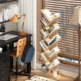 thumbnail image 2 of HJTER 10 Tier Tree Book Shelf, Floor Standing Wood Bookshelf for Narrow Space, Storage Organizer Bookshelves for Books/CDs/Magazine, Bookcase with Shelves for Home Office, Living Room - Natural, 2 of 9
