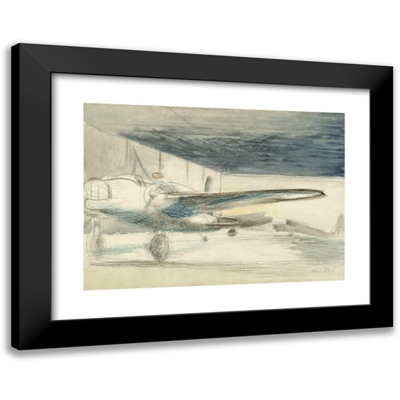 Paul Nash 14x11 Black Modern Framed Museum Art Print Titled - Bomber Lair (1940)