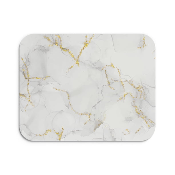 Mouse Pad de 22 * 18cm, Diseño de Mármol Dorado Mouse Mat de Antideslizante Natural en Neopreno, Alfombrilla de Mouse para Juego Color Duradero de Textura