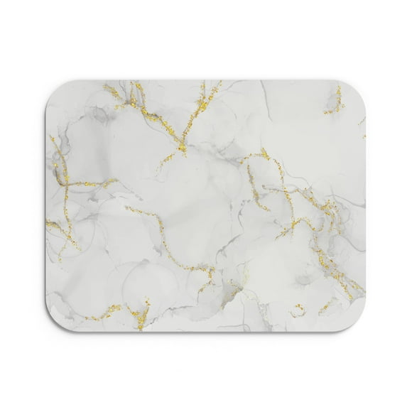 Mouse Pad de 22 * 18cm, Diseño de Mármol Dorado Mouse Mat de Antideslizante Natural en Neopreno, Alfombrilla de Mouse para Juego Color Duradero de Textura