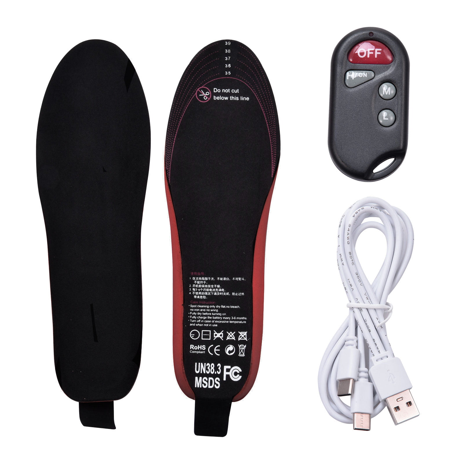 Details about   Electric Heated Insole Pad Winter Warm USB Rechargeable Foot Warmer With Remote 