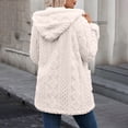 thumbnail image 6 of Meichang Fleece Jacket Women Fuzzy Hooded Button Up Cardigan Open Front Long Sleeve Sherpa Jacket Outerwear with Pockets, 6 of 10