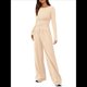 thumbnail image 1 of Conjuntos de Dos Piezas para Mujer: Camiseta Asimétrica de Larga, Pantalones Anchos y Chándal Informal. Crema XL, 1 of 8